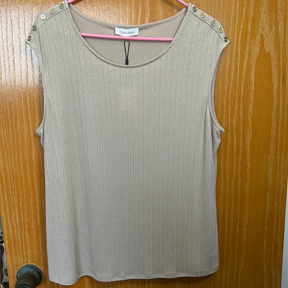 Calvin Klein gold sleeveless top